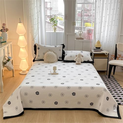 Highdi Colcha Acolchada Estilo Floral Moderno, Colcha Cama Ligero Patchwork, Manta Sofa Suave, Manta Cama Reversible Diseño Cama Individual/Matrimonio para Alle Jahreszeiten (Floral 3,200x230cm)