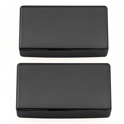 Musiclily Pro Geschlossen Humbucker Kappe Pickup Cover Schwarz 2er Set | Neusilber Legierung, für E-Gitarre