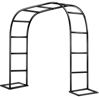 Arco de jardín de metal para plantas trepadoras, rosas, árbol de boda, soporte para plantas frutales, estructura de pérgola de hierro para decoración al aire libre