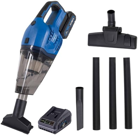 Scheppach Akku Handstaubsauger C-HVC150-X Staubsauger mit 10 kPa Leistung | 560ml Staubfangbehälter | Inkl. 3 Düsen & Verlängerungsrohren | 20V-IXES-Serie | 10 Jahre Garantie | mit 2Ah Akku & Ladegerät
