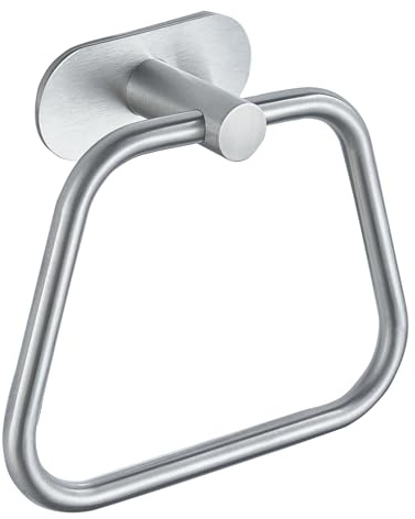 DIYZON Anillo de Toalla Autoadhesivo, Accesorios de baño, Soporte de Toalla de Mano de Acero Inoxidable 304 para baño y Cocina, Gancho de Toalla de Escalera, Montaje en Pared sin Taladro