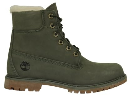 Timberland Stivali in pelliccia di agnello da 6 pollici, impermeabili, invernali da donna, verde scuro, 37.5 EU