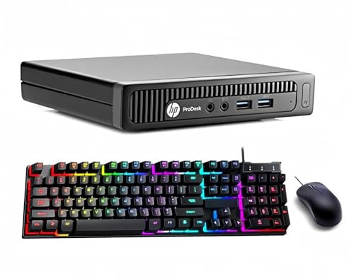 HP ProDesk 600 G1 Mini PC Desktop Computer, Intel Core i5-4590 3.3GHz, 8 Go RAM, SSD 256 Go, Bluetooth, Clavier QWERTY, Souris, USB WiFi, Windows 11 Pro (reconditionné)