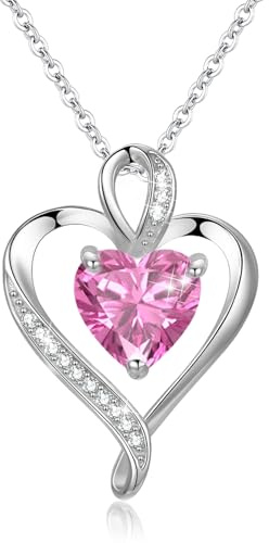 LAVUMO Halskette Damen Silber Herzkette Herzanhänger Schmuck Geschenke | Echt Silber 925 Messing Kette Geschenke für Frauen Freundin zum Geburtstag Jahrestag Hochzeitstag Valentinstag Weihnachten