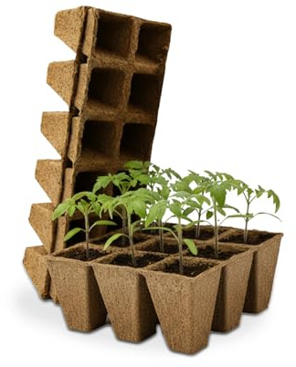 Avilia - Set 120 Vasetti per Piantine Biodegradabili in Torba Naturale per Semenzaio e Orto Domestico Trapianto Diretto Crescita Radici Sana Eco Friendly