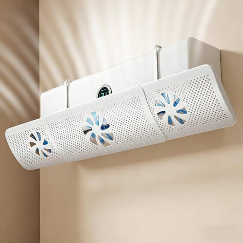 Universal Air Conditioning Wind Deflector, 52-86 cm Adjustable, Anti-Direct Air Bubble, Tool-free Assembly, Ventilation Wheel Design, Suitable for Most Wall Air Conditioners, for Bedroom/Living Room