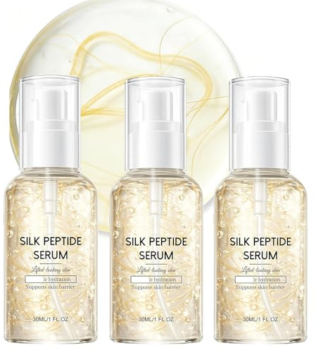 Silk Peptide Intensive Lifting Ampoule - Deep Collagen & Copper Peptides Serum for Face - Instant Firming, Wrinkle Smoothing & Hydrating Skincare for All Skin Types (3PCSS)