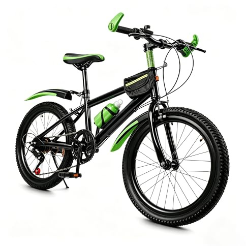 Oxylonty 20 Zoll Fahrrad mädchen, für Kinder ab 6-13 Jahren | 7-Gang-Schaltung, Scheibenbremse & Federgabel, mit Schutzblech, Wasserflasche & Kompassglocke, belastbar bis 85 kg