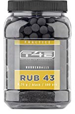 T4E Paintball Kugeln Practice RUB 43, Munition Kaliber .43,500 Stück, Rubberballs, Gummirundkugeln in schwarz