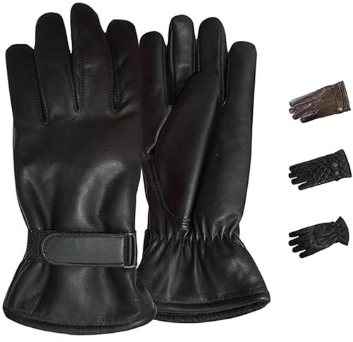German Wear Herren Lederhandschuhe Lammnappa Handschuhe aus echtleder winter Handschuhe Trendgl-2 Schwarz - 11=2XL Handumfang 28cm