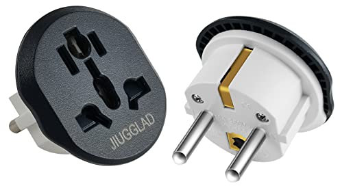 2 Stück Stecker Adapter, US to EU Adapter, Adapter China Deutschland Stecker, Adapter UK auf EU, Universal Adapters für Deutschland, USA, UK, Schweiz, China,usw