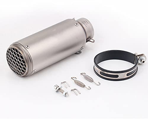 Universal 60mm Motorrad Auspuff Motorrad Zubehör Noise Eliminator Schalldämpfer Schalldämpfer Hinten Endrohr Refit DB Killer für ATV Pit Bike Scooter für Z250 ZX6R R6 GSX1000 (Silver 3)