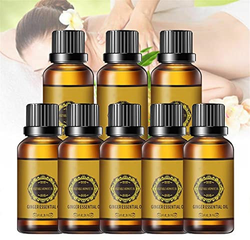 Bauchdrainage Ingweröl Gewichtsverlust, Natürliche Drainage Ingweröl Ätherisches Relax Massage Liquid für Schwellungen, Srttan Ingwer Ätherisches Öl - Lymphdrainage Massage (8 STÜCKE)