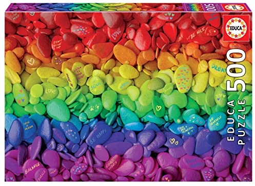 Educa 19248, Kieselsteine, 500 Teile Puzzle für Erwachsene und Kinder ab 10 Jahren, Regenbogen