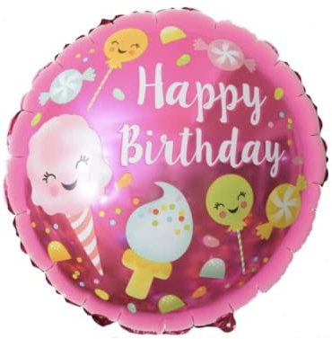 Folienballon, rund, 45 cm, Rosa