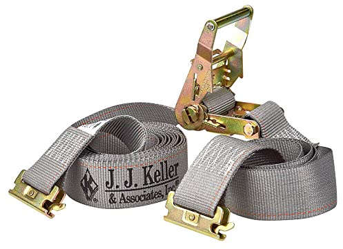 Rachet Buckle Strap, Series E or A Track, Gray, 2 x 16', 1,333 lbs. WLL
