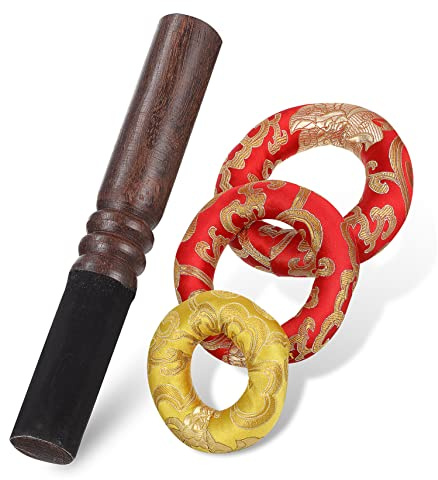 Cabilock 3 Pz Cuscino Per Campana Sonora Buddha Pad Per Ciotola Sonora Sottobicchieri Tè Cuscino Per Campana Tibetana in Cristallo Martello Sonoro Manuale Cotone Ciotola Musicale Buddista
