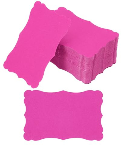 PATIKIL 3,7x2,4 Blanko-Papier Visitenkarten, 200er Pack Kleine Index-Karteikarten Wörter Nachricht Notizkarte Mini-Papiertags Spitze für DIY-Geschenk, Pink