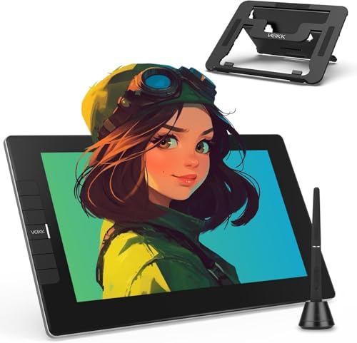 VEIKK Tableta de Dibujo VK1200 V3 con Pantalla, Monitor de Dibujo gráfico de 11.6 Pulgadas, con 2 bolígrafos y 1 Soporte