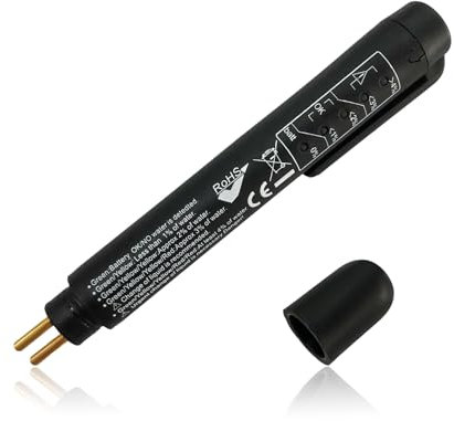 Sylvil Brake Fluid Liquid Tester Pen, Hydraulic Fluid Liquid Oil Moisture Analyzer with 5 LED Indicators, Auto Brake Fluid Content Detector for DOT 3 DOT 4 DOT 5.1, Car Accessories