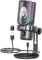 Talomen - Micrófono USB para PC para Videojuegos, reducción de Ruido, micrófono de Condensador con Luces RGB, Silencio rápido, Control de Ganancia, Accesorios para Videojuegos, para Streaming,