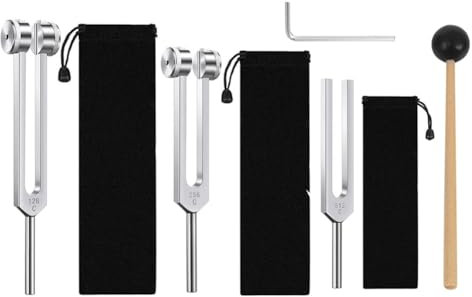 Persistence Stimmgabel-Set (128 Hz, 256 Hz, 512 Hz), Stimmgabeln für Chakra-/Heilungs-/Klangtherapie-Instrumente