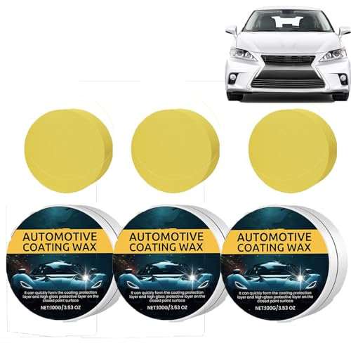 Auto-Kratzer-Reparatur-Entferner, Wachspaste, Politur, Fahrzeuglackpflege, Autopflegepolitur, Autokratzer-Reparaturwachs, Autolack zum Kratzen von Artefakten, lang anhaltender Schutz (3pcs)