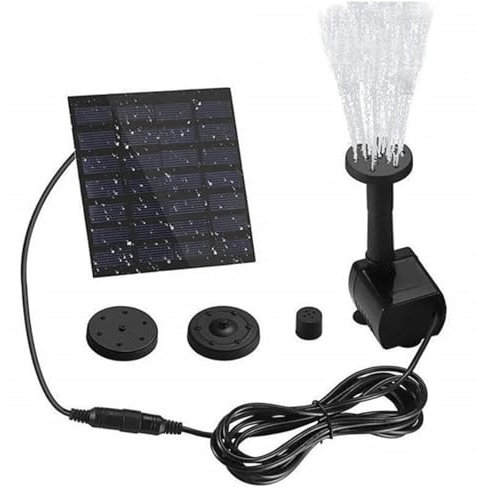 EGUIAS Bomba de Fuente Solar para jardín, Cascada de Fuente Solar para jardín, Fuente de Agua Corriente para baño de pájaros al Aire Libre Solar