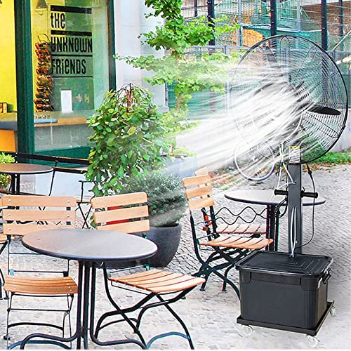 Ventilador de nebulización comercial para interiores y exteriores, ventilador de pie con nebulizador, 3 velocidades de enfriamiento, nebulizador oscilante, nebulizador para exteriores, tanque de gran