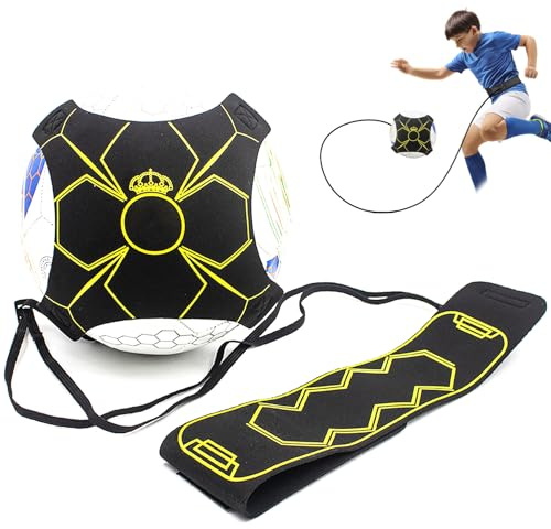 Noaxylic Football Kick Entraîneur, Aide à la Formation, Ceinture d'Entraînement Solo, Entraînement Pratique de Contrôle, Convient aux Balles Taille 3, 4, 5 pour Enfants et Adultes Débutants