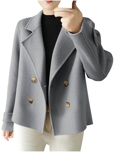 Damen Blazer Elegant Weste Sportlich Einfarbig Anzug Jacke Leichte Strickjacke Mantel Geschäft Büro Anzugjacke Offene Vorderseite Knöpfen Freizeit Business Jacke mit Taschen Trenchcoat Kostüme