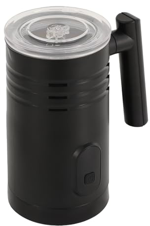 Montalatte elettrico per latte freddo e caldo, capacità 350 ml, schiumalatte silenzioso, per latte e cappuccino, cioccolato e caffè (nero)
