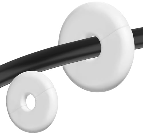 Thinp 2 Pcs Wall Grommets for Cables, Wall Cable Pass Through Anti-Slip Cords Hole Covers Starlink Cable Routing Kit Feed-Through for Walls Holes and Furnitures Wire Hole (White)