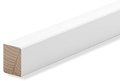 REESE | Vorsatzleiste Deck- Abschluss- Sockelleiste | Buche WEISS LACK | 20x15mm | 40 Stück | 92lfm