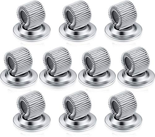 Outus 10 Stück Stifthalter Selbstklebend Stiftehalter Wand Stiftehalter Clips mit Einstellbarer Federschlaufe Stifthalter für Auto Büro Kühlschrank Whiteboard Board Löschen Bulletin Board, Silber