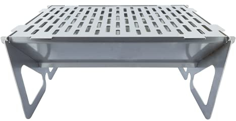 in-outdoorshop Holzkohlegrill, Steckgrill aus Edelstahl, Grill, Feuer, für Camping, Outdoor
