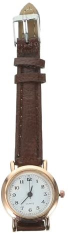 ULTECHNOVO Womens Watch Leather Strap Watch, Small Dial Ladies Wrist Watches Round Shape Simple Watch Leather Strap Watch for Students Girl Women Ladies (Brown)