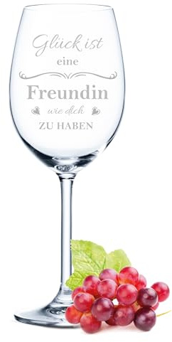 Leonardo Weinglas mit Gravur - Glück ist eine Freundin wie dich zu haben - Geschenke für die beste Freundin, Schwester oder Kollegin - Liebevolles Geschenk für Weinliebhaber - Farbe: Daily