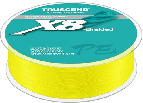 TRUSCEND X8 Geflochtene Angelschnur, Strapazierfähige und Hochwertige PE-Geflechtschnur für Profis, Dünner und Geschmeidiger, Unverzichtbare Ausrüstung für Süßwasserangler, Angelgeschenk für Männer