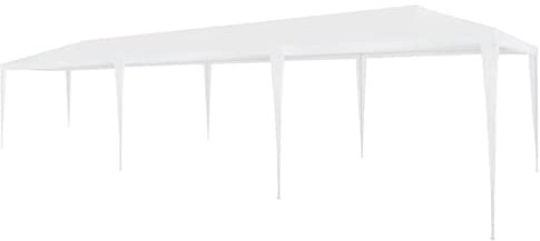HOMIUSE Partyzelt PE Weiß Pavillon Faltpavillon Pavillion Grillpavillon Verkaufsstand Gartenpavillon Gartenlaube Party Zelt Groß Bierzelt Faltzelt Pavillion Klappbar Faltbar Grill Pavillions 3x9 m