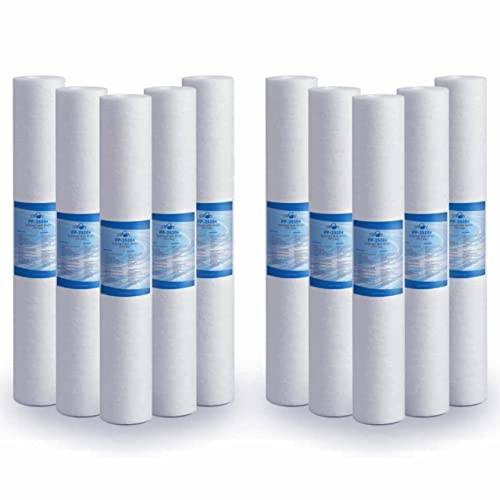 Filtro de sedimentos de 20 pulgadas, 25 micras, ultrafiltración, cisan, elimina arena, barro, partículas de óxido e impurezas suspendidas hasta 25 micras, de polipropileno, 10 unidades
