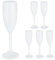 Relaxdays Copas Cava Plástico, Set de 6, Irrompibles y Libres de BPA, 160 ml, Reutilizables, Vasos Champán, Blanco