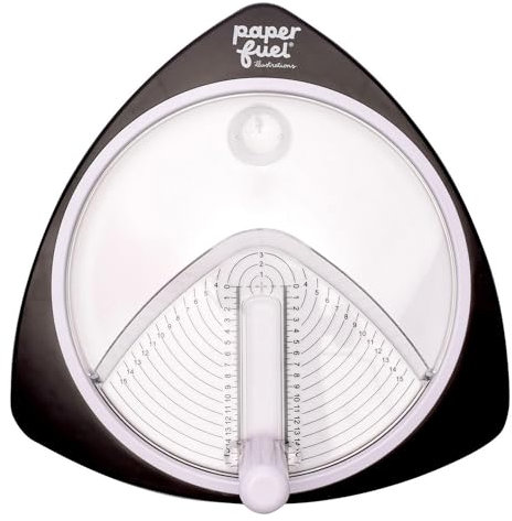 Vaessen Creative PF102002 Paperfuel 15cm Kreisschneider mit 3 Ersatzklingen, Schwarz, 22cm x 22 cm