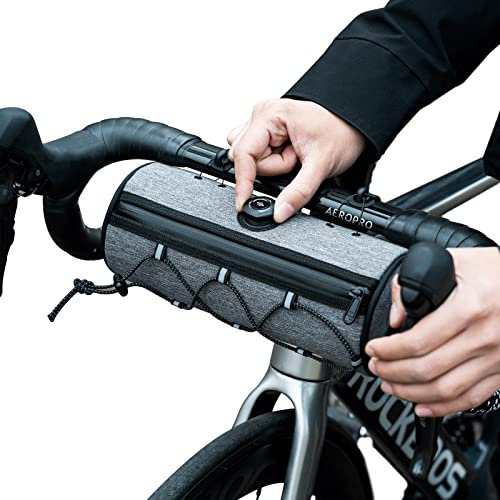 ROCKBROS Road to Sky Fahrrad Lenkertasche Fahrradtasche Lenker Vordertasche 1,5L Wasserabweisend Reflektierend Modern 5 Farben für Mountainbikes, Rennräder, Citybikes Grau