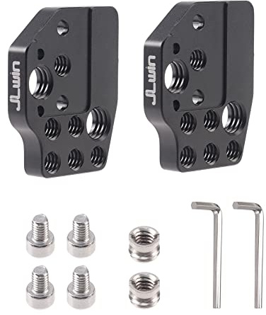 FocusFoto 2 Stück Verlängerung Halterung Plattenhalter mit Kaltschuh 1/4 Zoll 3/8 Zoll Gewindeschraube für DJI Ronin S/SC/RS2/RSC2/RS3 PRO/RS3 Mini Gimbal Stabilisator, Mikrofon, LED Video L. Acht