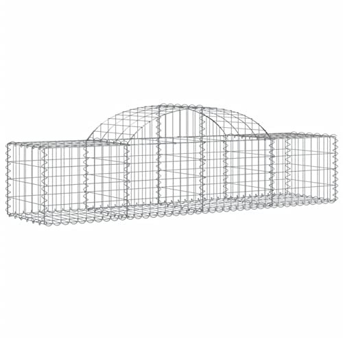 Homgoday Gewölbter Gabionenkorb Käfig, Mesh Draht Stein Korb, Outdoor Spirale Haltewand Pflanzgefäß Garten Pflanzkorb Topf Garten Dekor 5 Stück 200x50x40/60cm Verzinktes Eisen