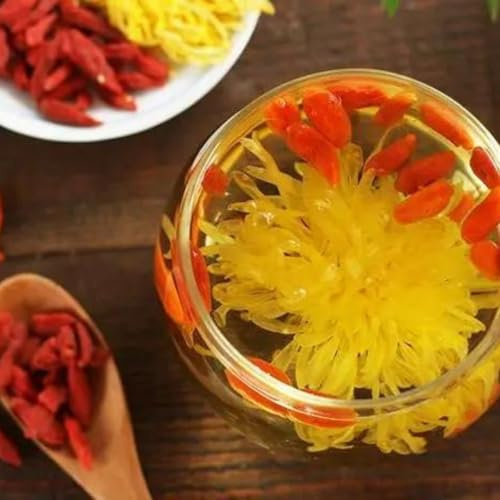 Add Fruits Boules de Chrysanthèmes Jaunes et Baies de Goji, Infusion Florale, 100% Végétal, Fait-Main, 45g, 8 Boules