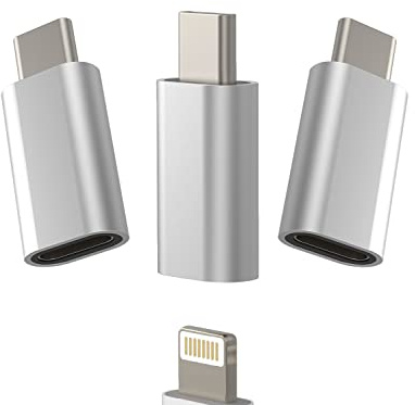 Adaptador Lightning a USB C macho cable de carga jack (3 unidades) cargador accesorios de fuente de alimentación set cargador iPhone cable a conector tipo C compatible con Samsung Google Pixel Huawei