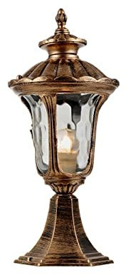 Lights Outdoor Noilyn- Exterior LED IP65 Waterproof Column Head Wall Light Aluminum Glass E27 Outdoor Door Post Lights Elegant European Garden Lawn Street Lampscape Lighting Wedding Pool Edge Villa Do