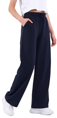 Comeor Pantalon de Jogging Femme – Bas de Survêtement Ample Jambe Large, Taille Haute Élastique à Cordon – Tenue de Sport Sportswear Yoga Détente Loisirs